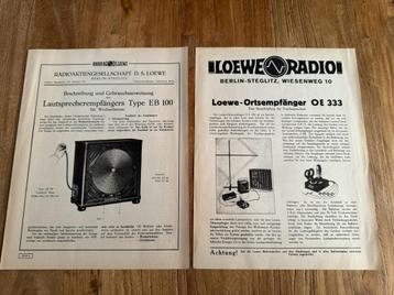 Folders radio Loewe OE 333 en EB 100