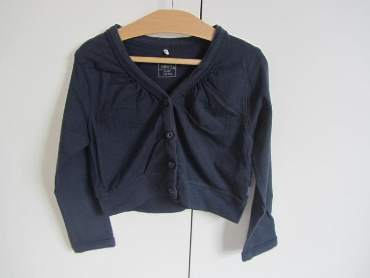 Donkerblauwe bolero Name it maat 134-140, Kinderen en Baby's, Kinderkleding | Maat 134, Zo goed als nieuw, Meisje, Trui of Vest