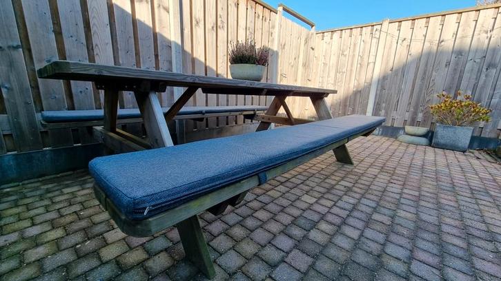 Picknicktafel Deluxe 240 x 70 cm, Tuin en Terras, Picknicktafels, Rechthoekig, Hout, Ophalen