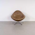 1x Label Hidde Fauteuil Bruin Leer - Chroom, Huis en Inrichting, Fauteuils, Niet ingevuld, Gebruikt, 75 tot 100 cm, Ophalen of Verzenden
