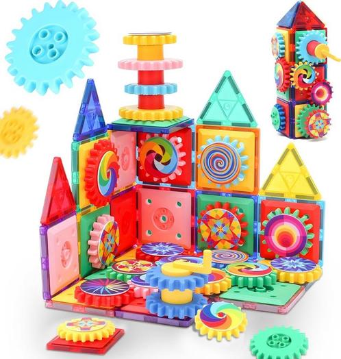 JUST23 Magnetic Tiles KBJC90 - Magnetisch Speelgoed 90 Stuks, Kinderen en Baby's, Speelgoed | Educatief en Creatief, Nieuw, Bouwen