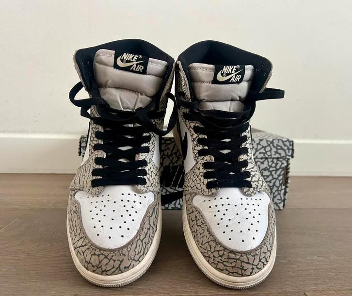 Air Jordan 1 Retro High OG White Cement maat 42,5, Kleding | Heren, Schoenen, Zo goed als nieuw, Sneakers of Gympen, Wit, Ophalen of Verzenden