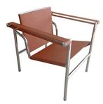 Le Corbusier cognac Lc1 relax chair fauteuil design chroom, Ophalen of Verzenden, Zo goed als nieuw, Bruin, Eén