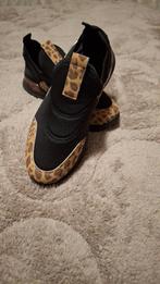 Zwarte Instappers met Luipaardprint - Maat 40, Ophalen, Zo goed als nieuw, Zwart, Instappers
