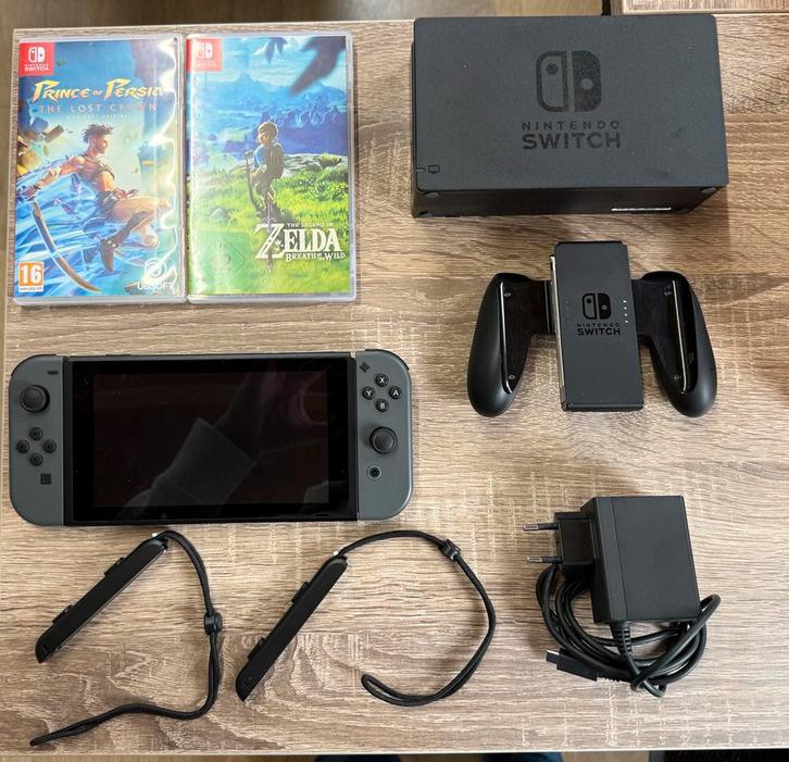 Switch V2 2019, Spelcomputers en Games, Spelcomputers | Nintendo Switch, Zo goed als nieuw, Switch 2019 Upgrade, Met 2 controllers