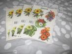 4 nieuwe identieke knipvellen bloemen boeketjes Picturel, Ophalen of Verzenden, Nieuw, Natuur, Knipvel