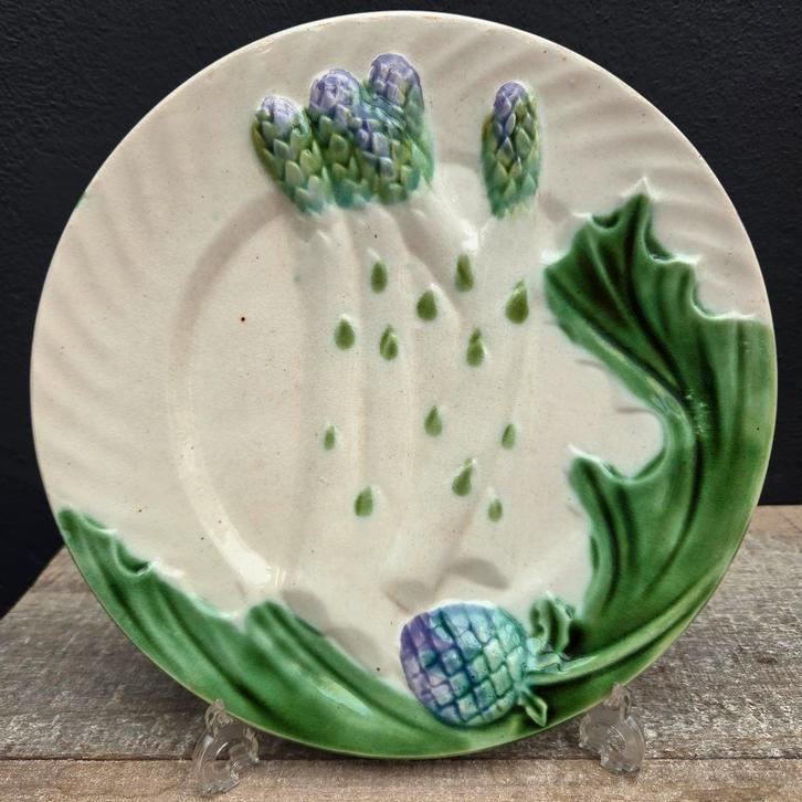 Antiek Salins asperge bord  Majolica, Antiek en Kunst, Antiek | Schalen, Ophalen of Verzenden