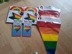 Regenboog 2 slingers,  2 vlaggen en 2 ballonnen NIEUW, Ophalen of Verzenden, Nieuw