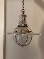 Hang scheeps lamp in oud zilver look, Ophalen, Gebruikt, Landelijk, Glas