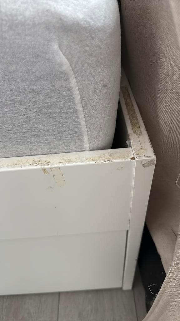 Bedframe Brimnes 140x200 ikea, Huis en Inrichting, Slaapkamer | Bedden, Gebruikt, Tweepersoons, 140 cm, Hout, Wit, Ophalen