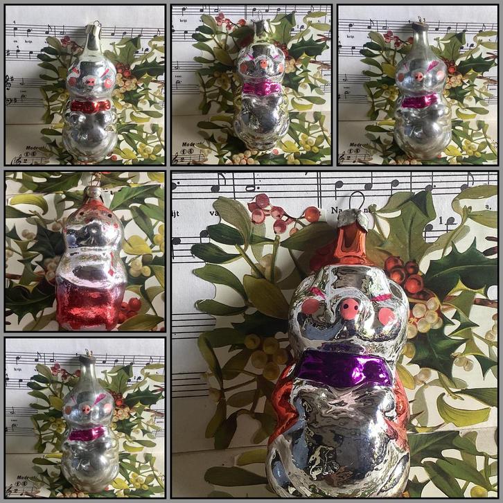 Oude kerstbal varken symbool voor geluk! Bij Puurnostalgie, Diversen, Kerst, Gebruikt, Ophalen of Verzenden