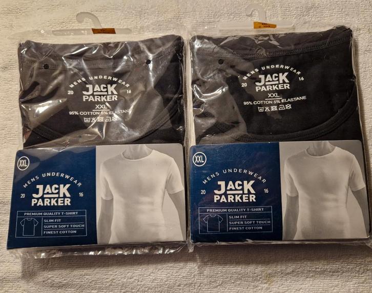 Jack Parker T-shirts 2 stuks Maat XXL Zwart Nieuw, Kleding | Heren, T-shirts, Nieuw, Overige maten, Zwart, Ophalen of Verzenden