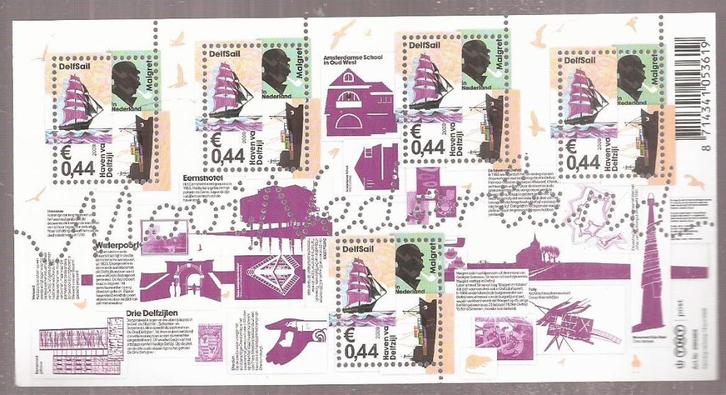 Postzegelvelletje Mooi Nederland Delfzijl Postfris Prachtig, Postzegels en Munten, Postzegels | Nederland, Postfris, Na 1940, Ophalen of Verzenden
