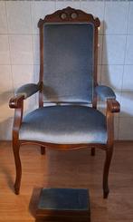 Antieke Opa stoel / opastoel met voetenbankje, Antiek en Kunst, Ophalen of Verzenden