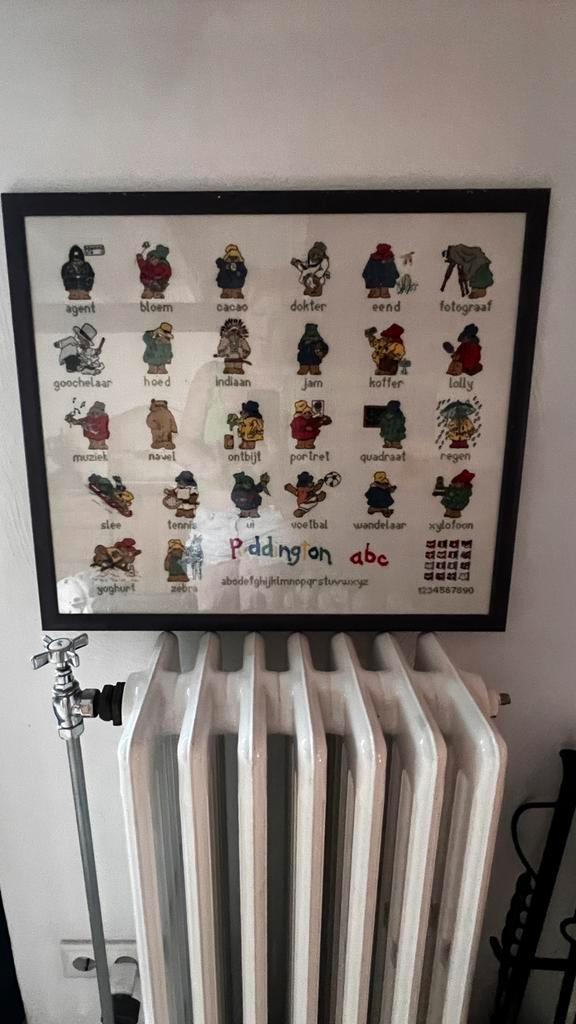 Paddington handgeborduurd schilderij, Huis en Inrichting, Woonaccessoires | Schilderijen, Tekeningen en Foto's, Zo goed als nieuw