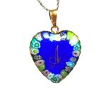 Prachtige Murano Millefiori Zilver Vermeil Hart Hanger, Verzenden, Zilver, Hanger, Verguld