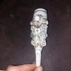 Decoratieve porseleinen pijpenkop met bloemen en vogels, Ophalen, Zilver