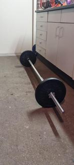 Nette halterstang met gietijzeren schijven, Sport en Fitness, Fitnessmaterialen, Ophalen