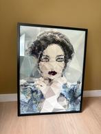 Poster Geisha Dame abstract 82x62cm incl zwarte Lijst, Ophalen, Oorspronkelijke maker, 75 cm of meer, 50 tot 75 cm