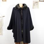 Damo Donna wol & kasjmier cape faux bont rand One Size, Kleding | Dames, Jassen | Winter, Maat 38/40 (M), Damo Donna, Verzenden