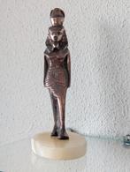 Vintage Bronzen Farao Ramses III Beeld op Marmeren Voet, Antiek en Kunst, Ophalen of Verzenden