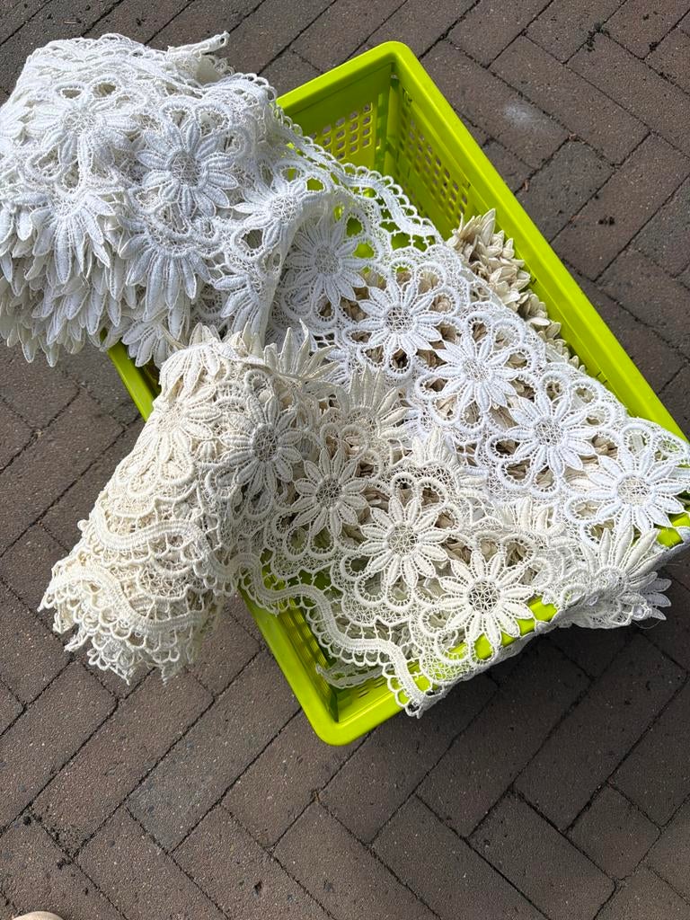 Meters katoenen kantenband - Decoratieve band, Wit, Ophalen of Verzenden, Katoen, Minder dan 30 cm