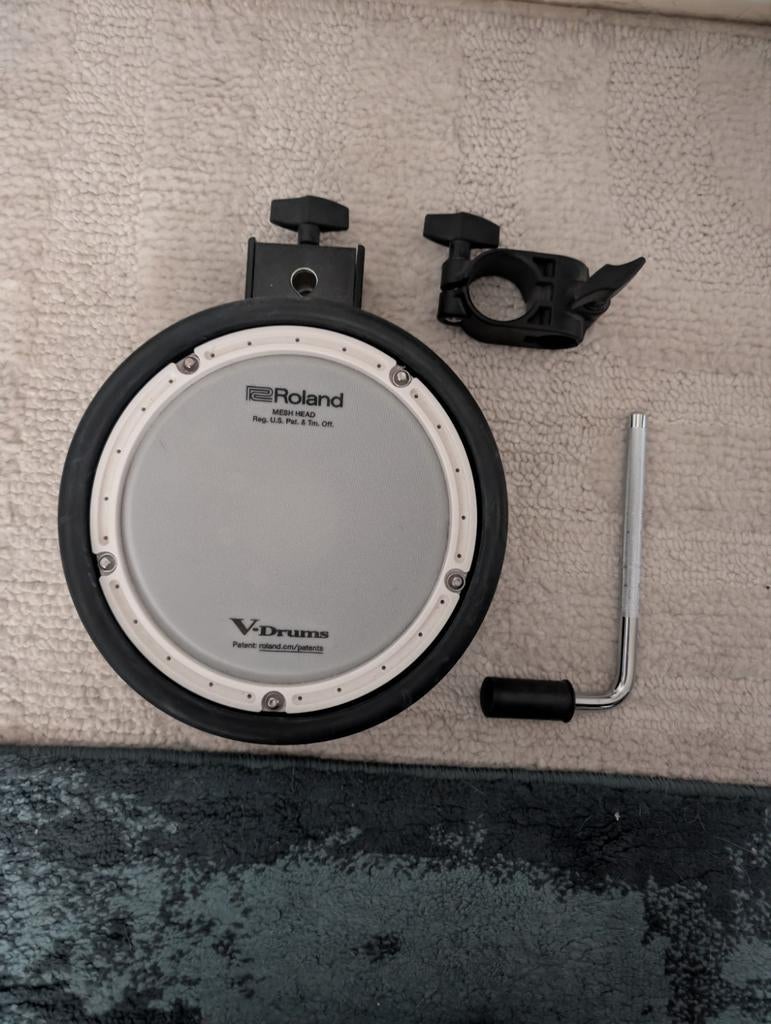 Roland V-Drum Mesh Pad 8 inch, met Bevestiging, Ophalen of Verzenden, Gebruikt, Roland, Elektronisch