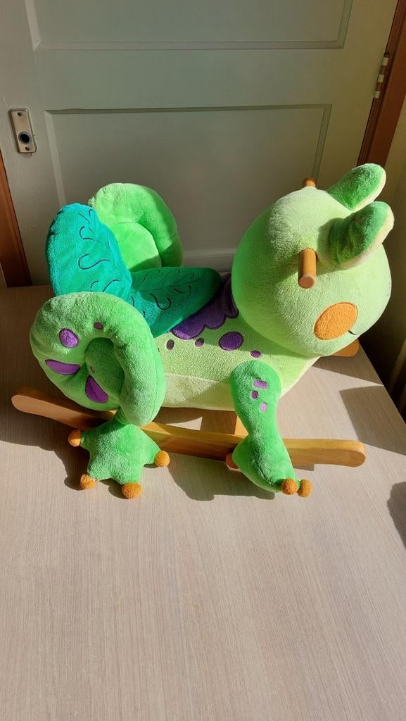 Hobbelpaard groene kikker met muziek o.a. kinderliedjes, Ophalen of Verzenden