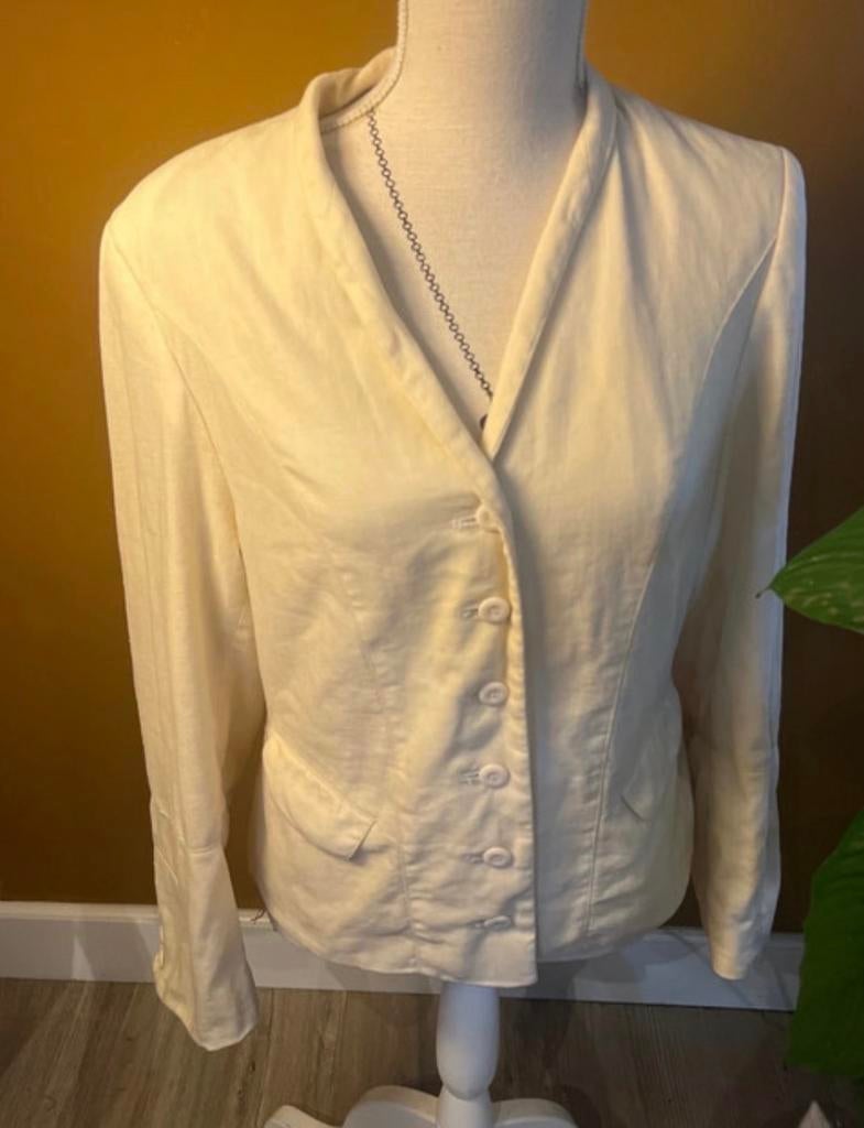 Scarva linnen colbert maat 38, Kleding | Dames, Ophalen of Verzenden, Zo goed als nieuw, Maat 38/40 (M), Beige