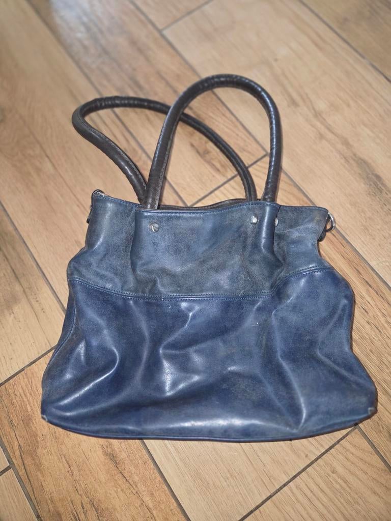 Maestro handtas met gebruikssporen, Ophalen of Verzenden, Gebruikt, Blauw, Handtas