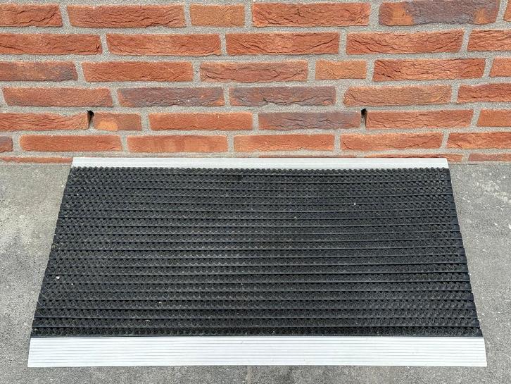 🔺🔺RVS Schoonloopmat Outline Antraciet 50x80 cm, Tuin en Terras, Deurmatten, Rubber, Schoonloopmat, Buiten, Ophalen of Verzenden
