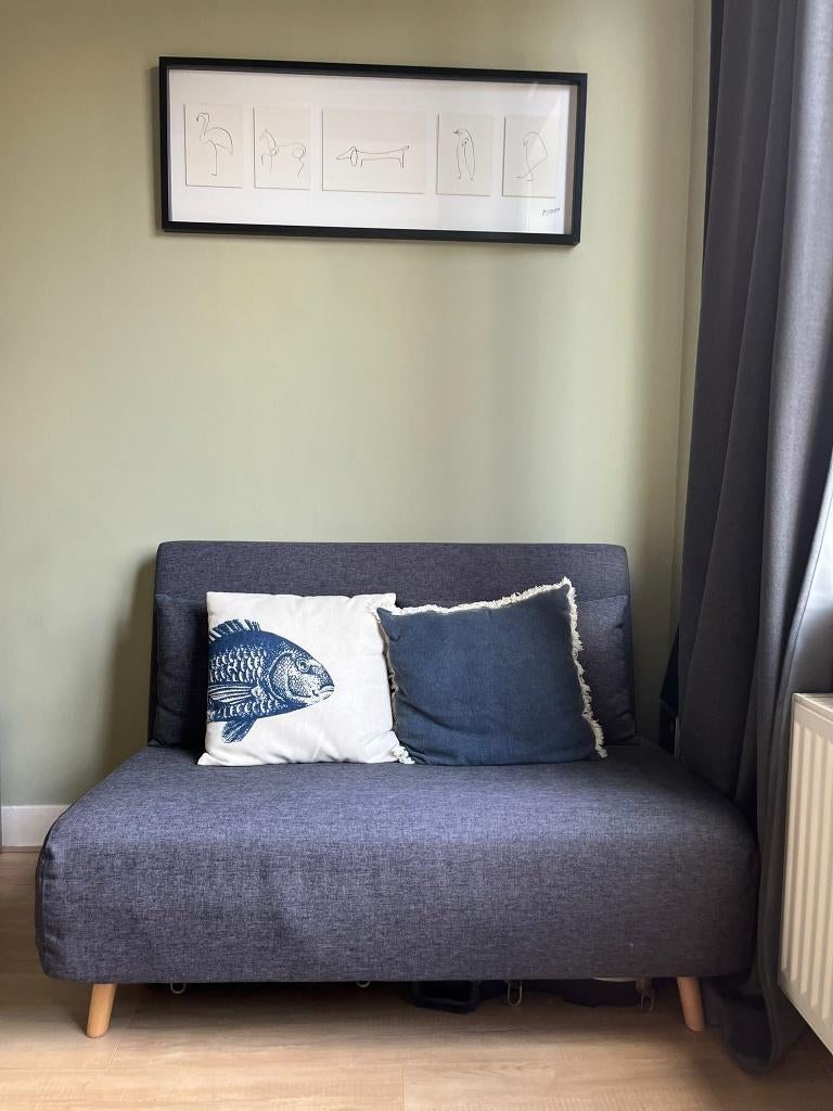 Slaapbank Sklum, Ophalen, Tweepersoons, Zo goed als nieuw, 120 cm