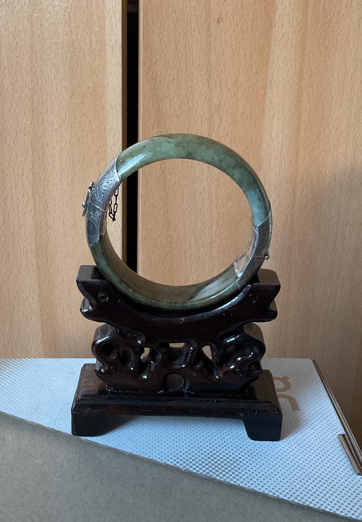 Jade armband, Ophalen of Verzenden, Zilver, Armband, Met edelsteen