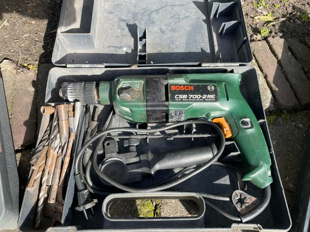 Bosch boormachine en pneumatische boorhamer, Ophalen, Boor- en/of Breekhamer, Klopboormechanisme, Gebruikt