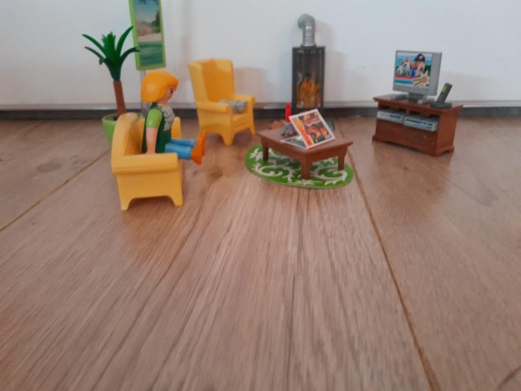 Playmobil Dollhouse Woonkamer met houtkachel 5308, Ophalen of Verzenden, Zo goed als nieuw, Complete set