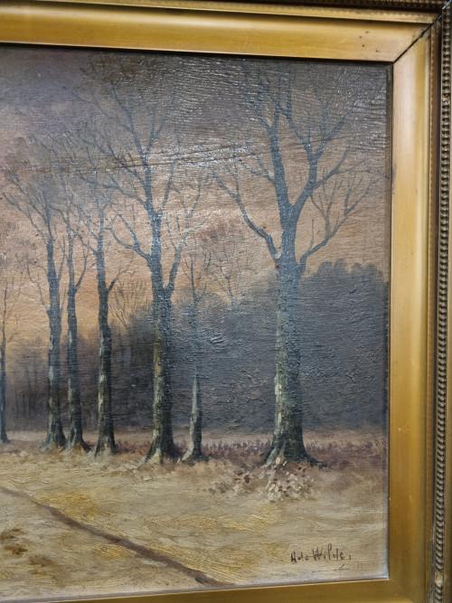 schilderij bomen laan H.de Wilde in brocante lijst, Ophalen of Verzenden, 'T Olde Gre-j, Info@toldegrej.nl, Endepoelstraat 20f Didam