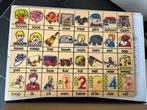 Houten noppen puzzle bord, Ophalen of Verzenden, Zo goed als nieuw, Taal en Lezen