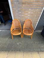 Set van 2 vintage rotan stoelen, Huis en Inrichting, Stoelen, Ophalen, Gebruikt, Twee, Overige kleuren