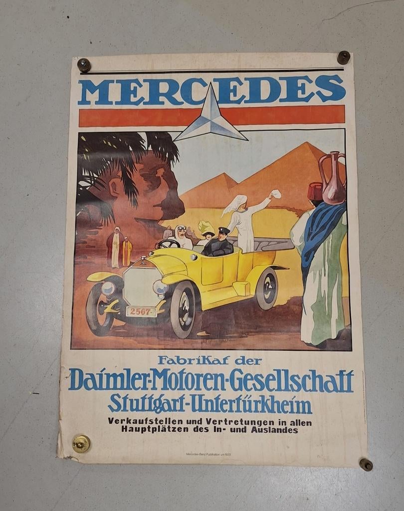 *Litho promotieposter Mercedes Daimer 1920, Ophalen of Verzenden