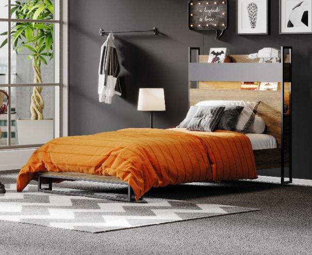 Legend 1-persoonsbed - Walnoot, Kinderen en Baby's, Kinderkamer | Bedden