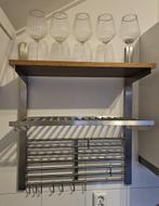 Kungsfors wandplankje met rek en haken voor de keuken, Ophalen of Verzenden, Zo goed als nieuw