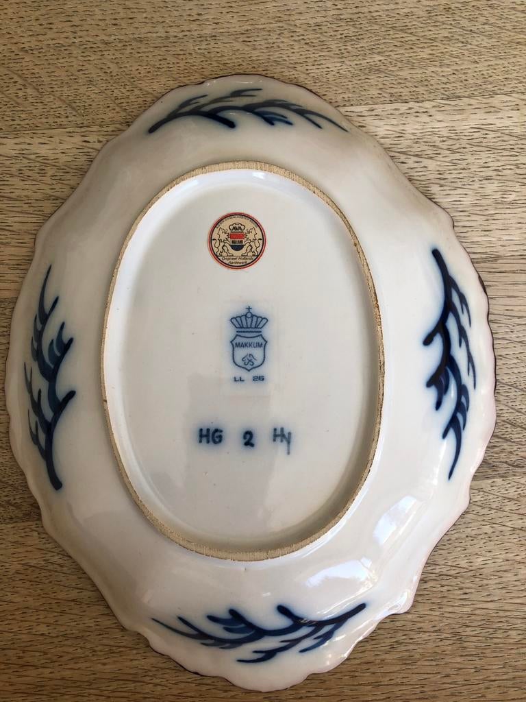 Makkum Tichelaar Schaal met Bloemmotief en Initialen, Ophalen