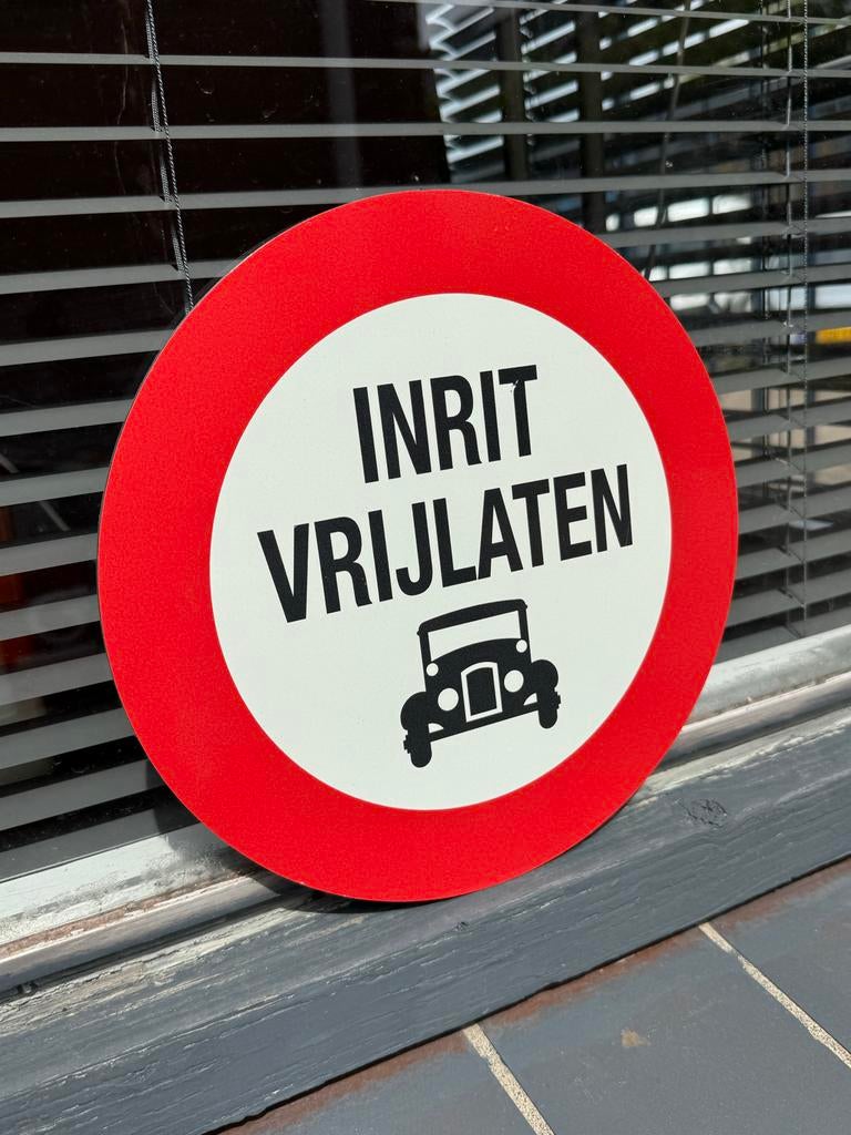 Inrit Vrijlaten Bord - Parkeerverbod Bord, ., Ophalen of Verzenden, Zo goed als nieuw, .