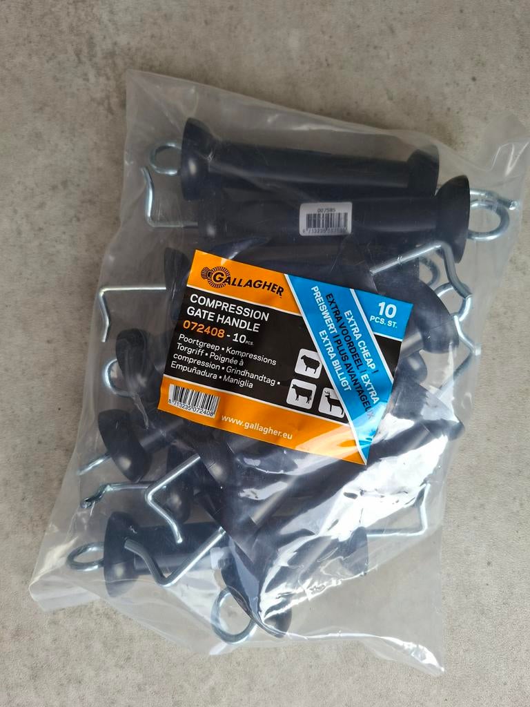 Gallagher poortgreep zwart 10 stuks, Ophalen of Verzenden, Nieuw