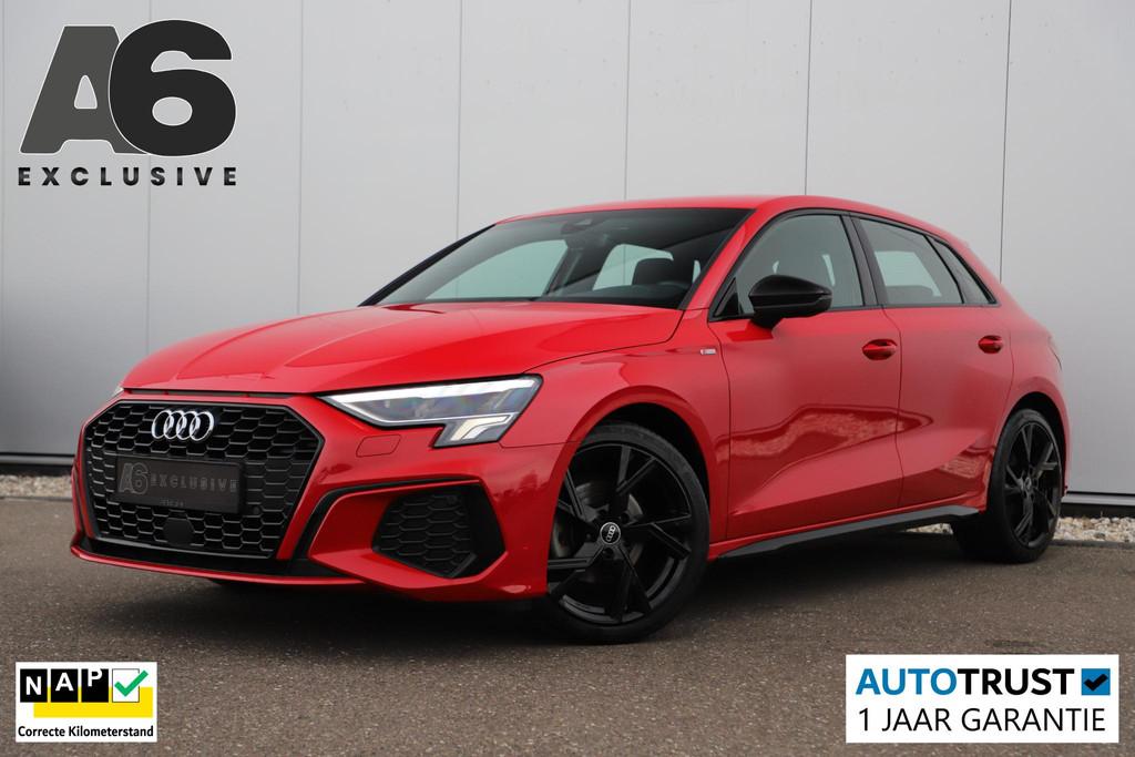 Audi A3 Sportback 30 TFSI S edition Sport Black Edition Auto, Auto's, Gebruikt, Met garantie (alle), Leder en Stof, Origineel Nederlands