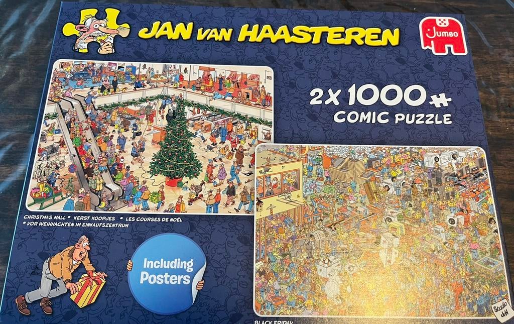 Jan van Haasteren,2 x 1000,kerstkoopjes,black friday, puzzel, Hobby en Vrije tijd, Denksport en Puzzels, Ophalen of Verzenden