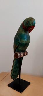 Prachtige! vintage houten vogel op stok, Ophalen of Verzenden