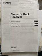 Gebruikershandleiding Sony Cassette Deck Receiver HST-471, Ophalen of Verzenden, Enkel, Sony