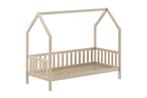 Cabane huisbed met hekje - 90x200 - Naturel, Niet ingevuld, Niet ingevuld, Niet ingevuld