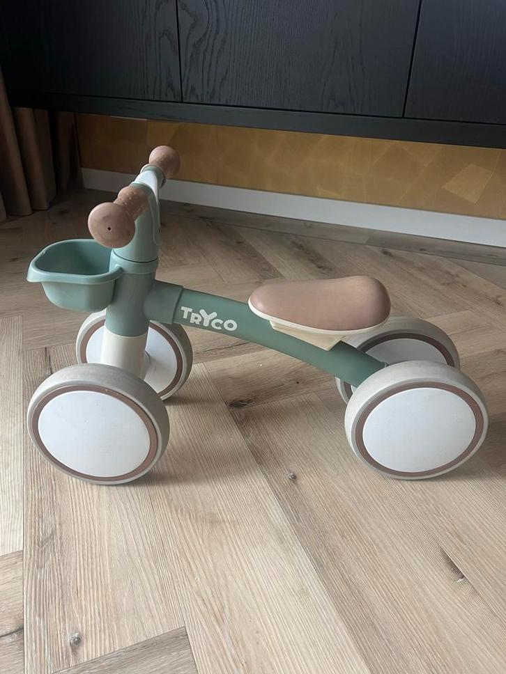 Tryco loopfiets 12 mnd/3 jaar stevig, groen, Kinderen en Baby's, Speelgoed | Buiten | Voertuigen en Loopfietsen, Gebruikt, Loopfiets